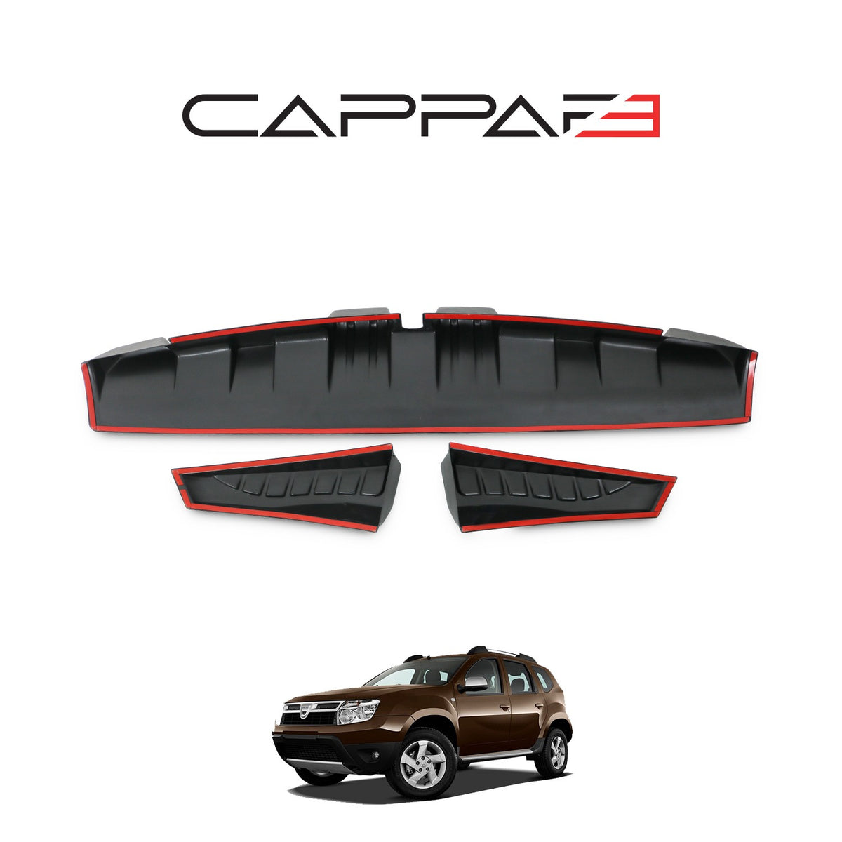 Dacia Duster 1 2010-2017 ile Uyumlu Arka Cam Spoyler 3 Adet