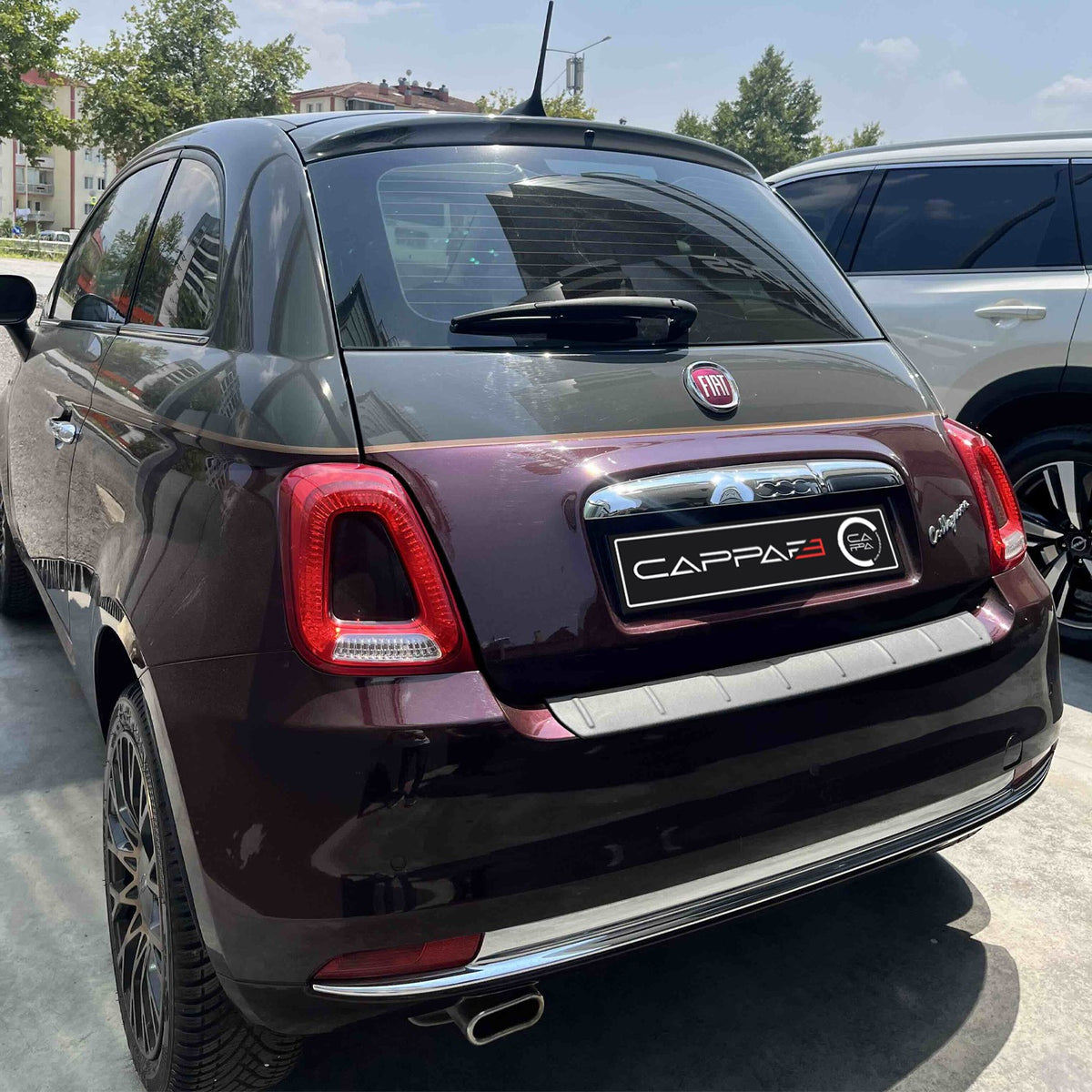 Fiat 500 2015-2024 ile Uyumlu Arka Tampon Eşiği Mat