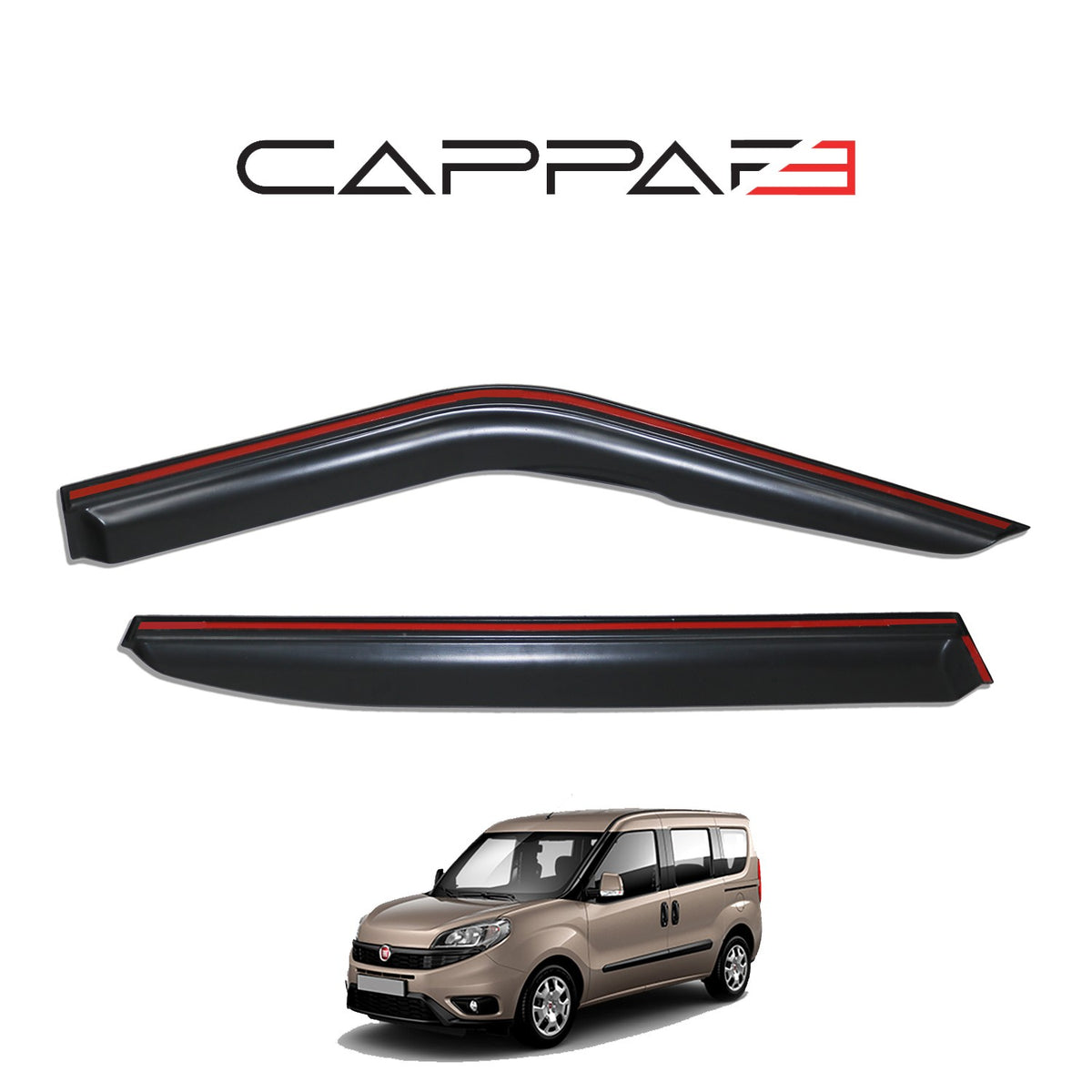 Fiat Doblo 2 2015-2022 ile Uyumlu Cam Rüzgarlığı Kromlu 4 Adet