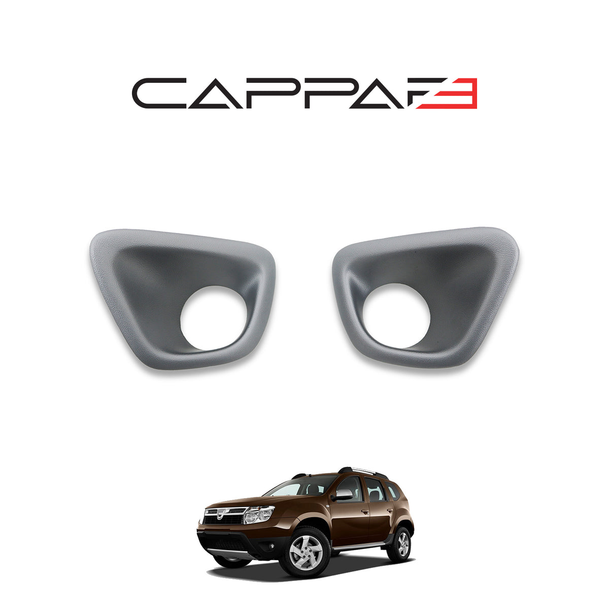 Dacia Duster 1 2010-2017 gri mat sis farı çerçevesi 2 parçalı set – 10