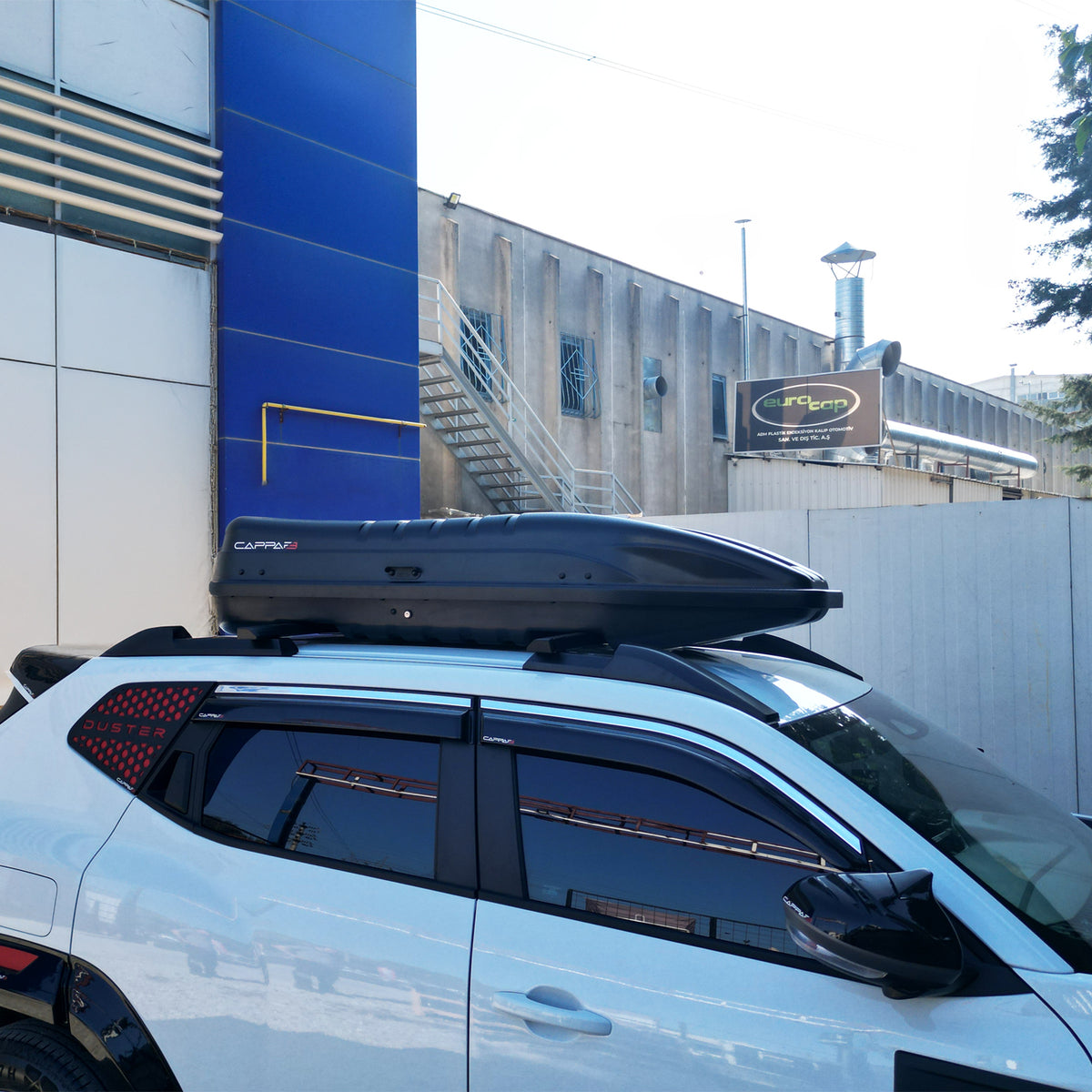 Universal Capbox Araç Üzeri Port Bagaj Bavul 450 Litre Çift Açılır Mat