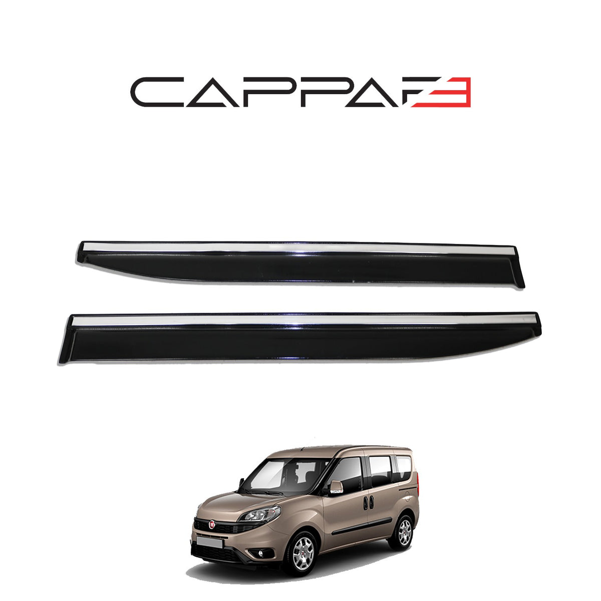 Fiat Doblo 2 2015-2022 ile Uyumlu Cam Rüzgarlığı Kromlu 4 Adet