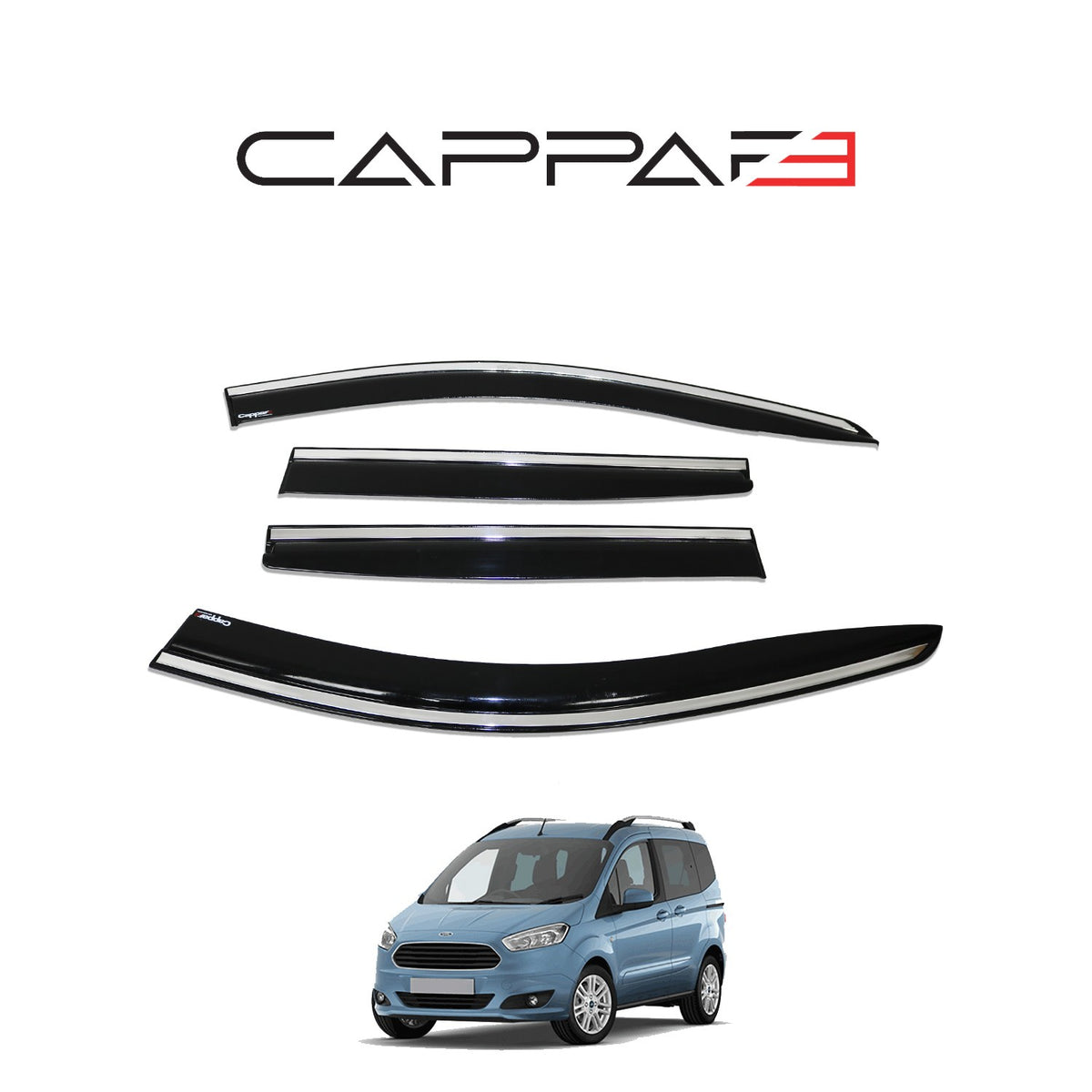Ford Transit / Tourneo Courier 1 2014-2018 ile Uyumlu Cam Rüzgarlığı 4 Adet