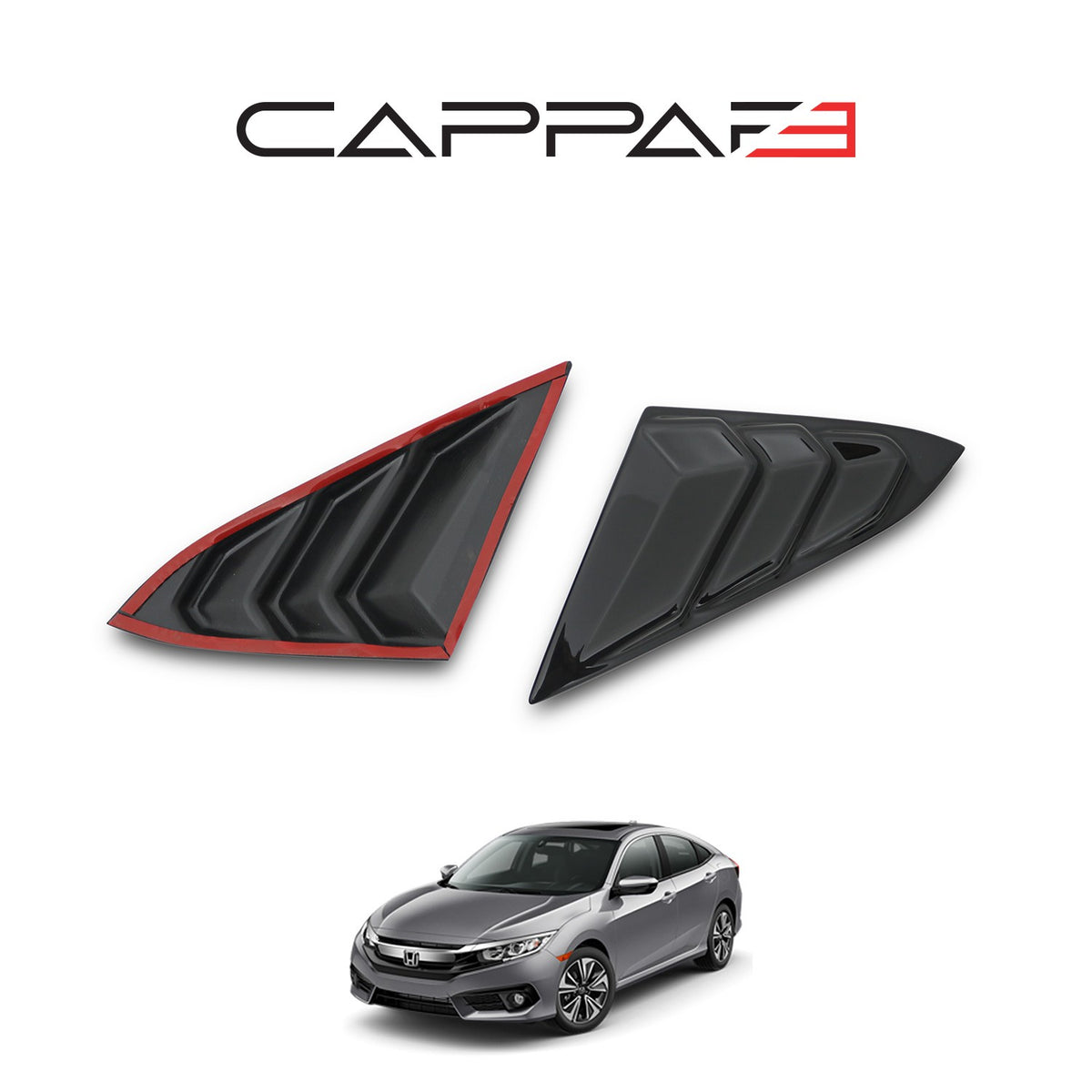 Honda Civic 10 2016-2021 ile Uyumlu Kelebek Camı 2 Adet