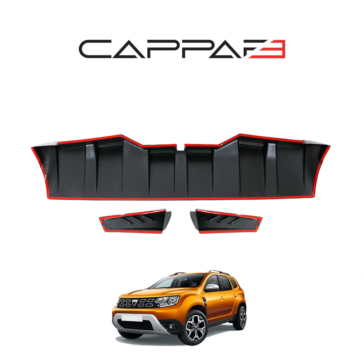Dacia Duster 2 2018-2021 ile Uyumlu Arka Cam Spoyler 3 Adet