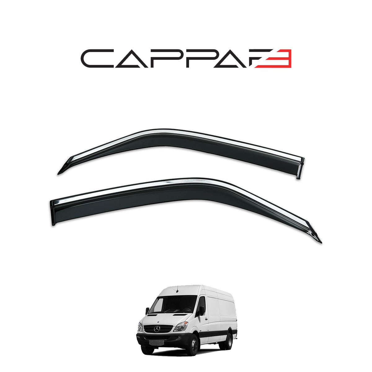 Mercedes Sprinter 2 2006-2013 ile Uyumlu Cam Rüzgarlığı Kromlu 2 Adet