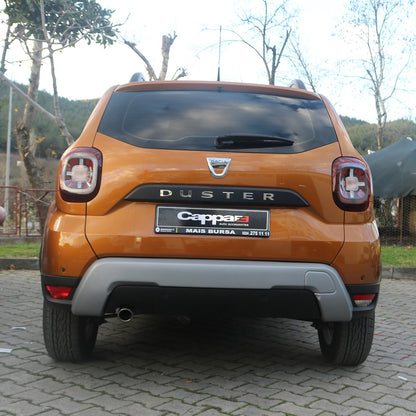 Dacia Duster 2 2018-2023 ile Uyumlu Arka Tampon U Difüzör Gri