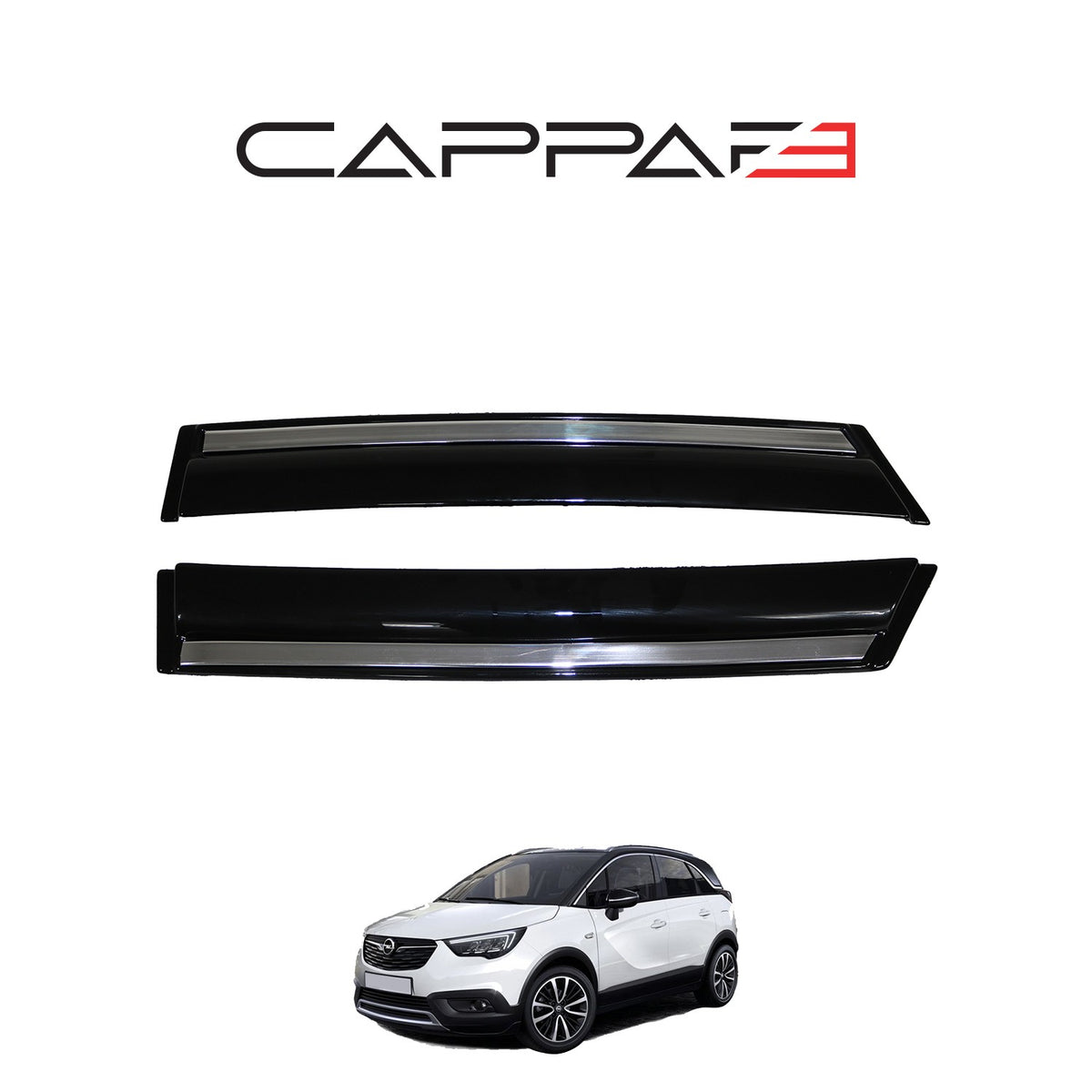 Opel Crossland 2020-2024 kromlu cam rüzgarlığı 4 parçalı set – 4