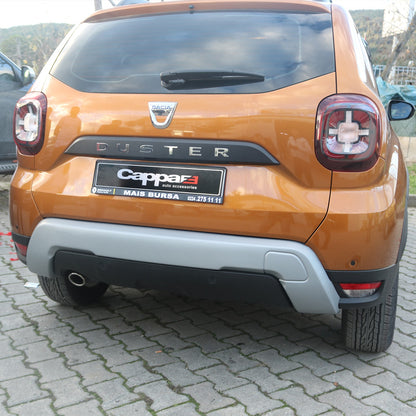Dacia Duster 2 2018-2023 ile Uyumlu Arka Tampon U Difüzör Gri