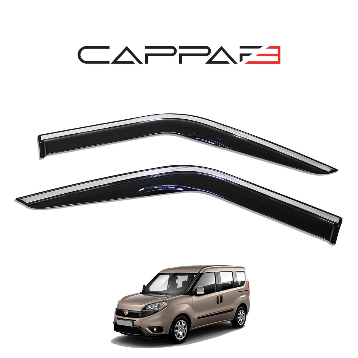 Fiat Doblo 2 2015-2022 ile Uyumlu Cam Rüzgarlığı Kromlu 4 Adet