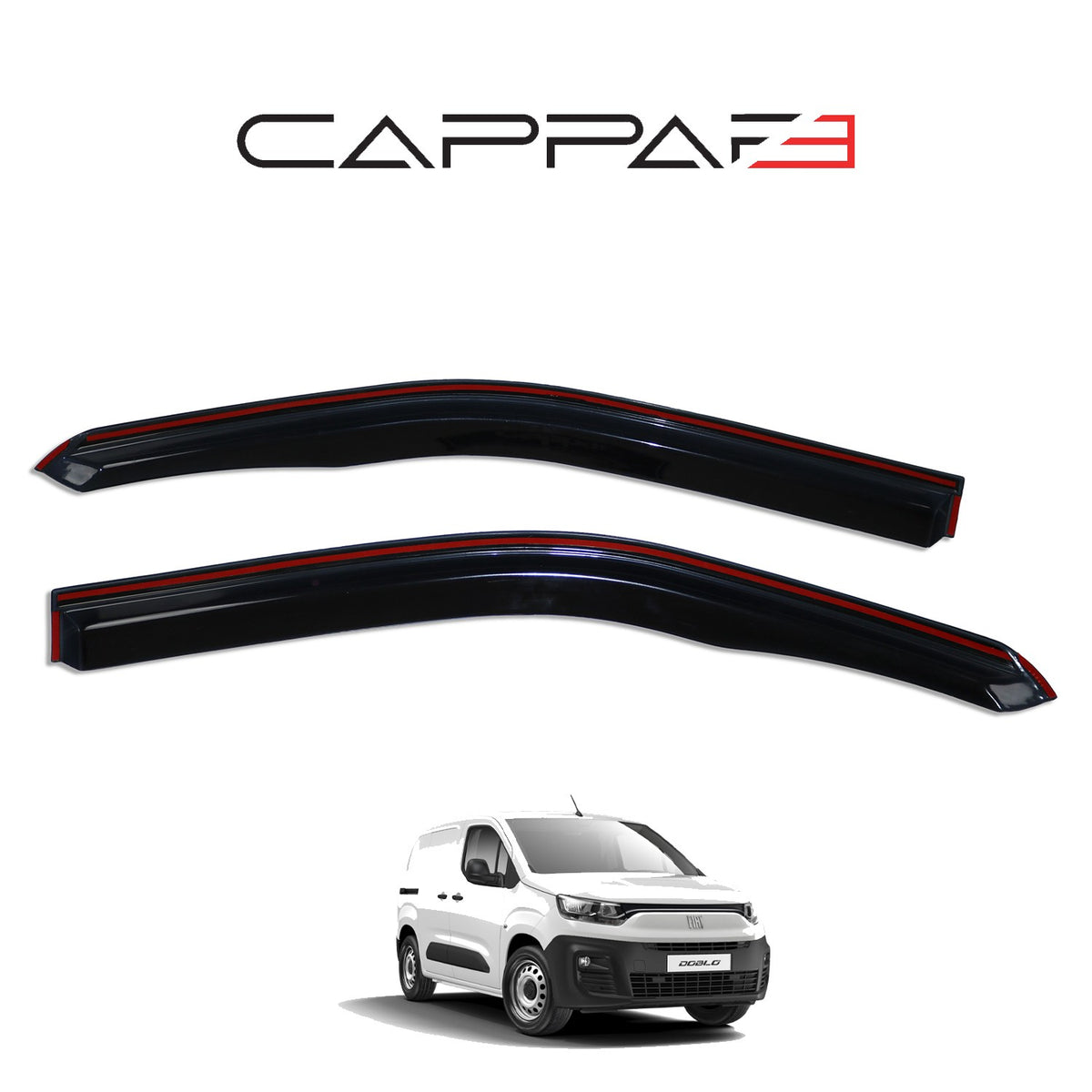 Fiat Doblo 3 2023-2026 ile Uyumlu Cam Rüzgarlığı Kromlu 2 Adet