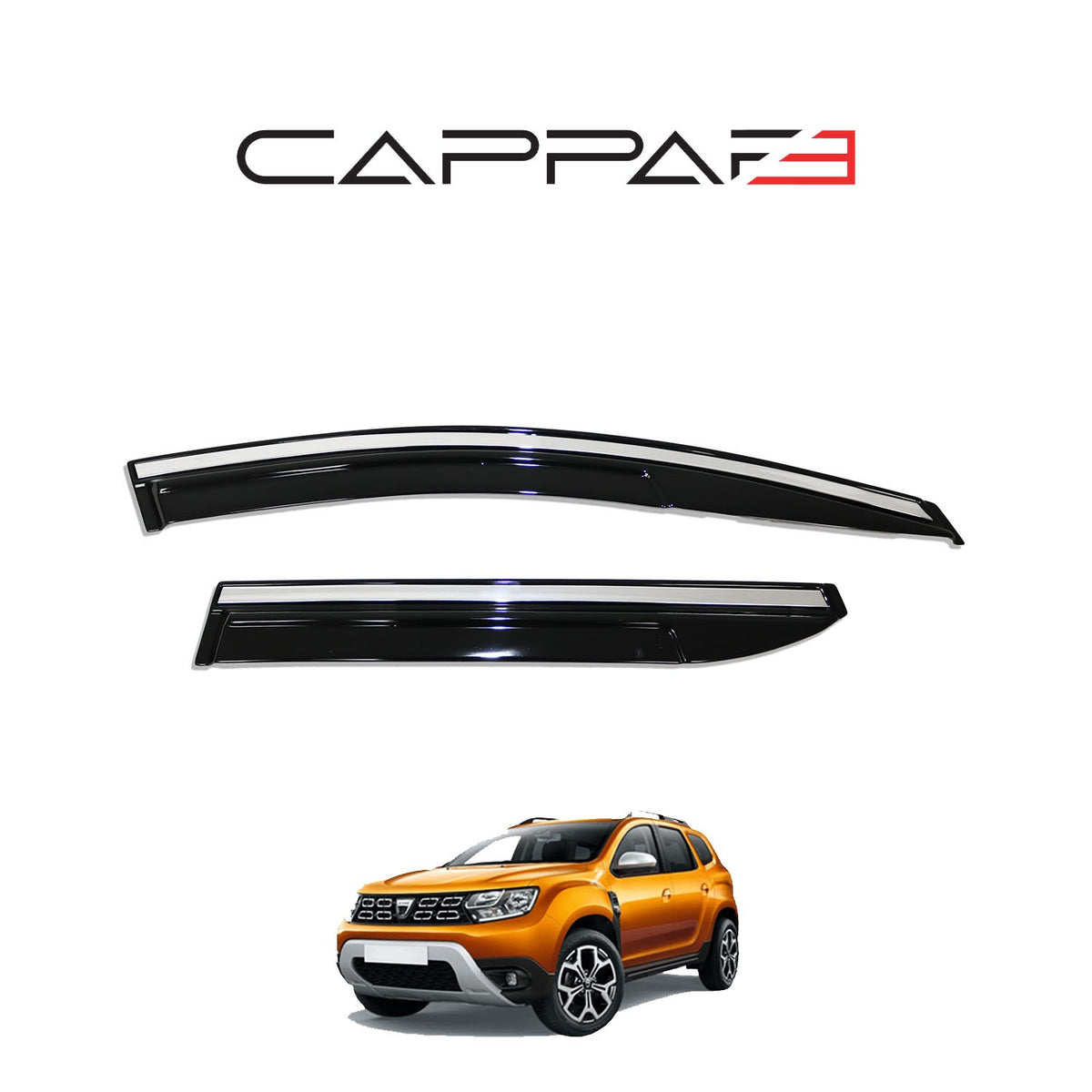 Dacia Duster 2 2018-2023 ile Uyumlu Cam Rüzgarlığı Kromlu 4 Adet