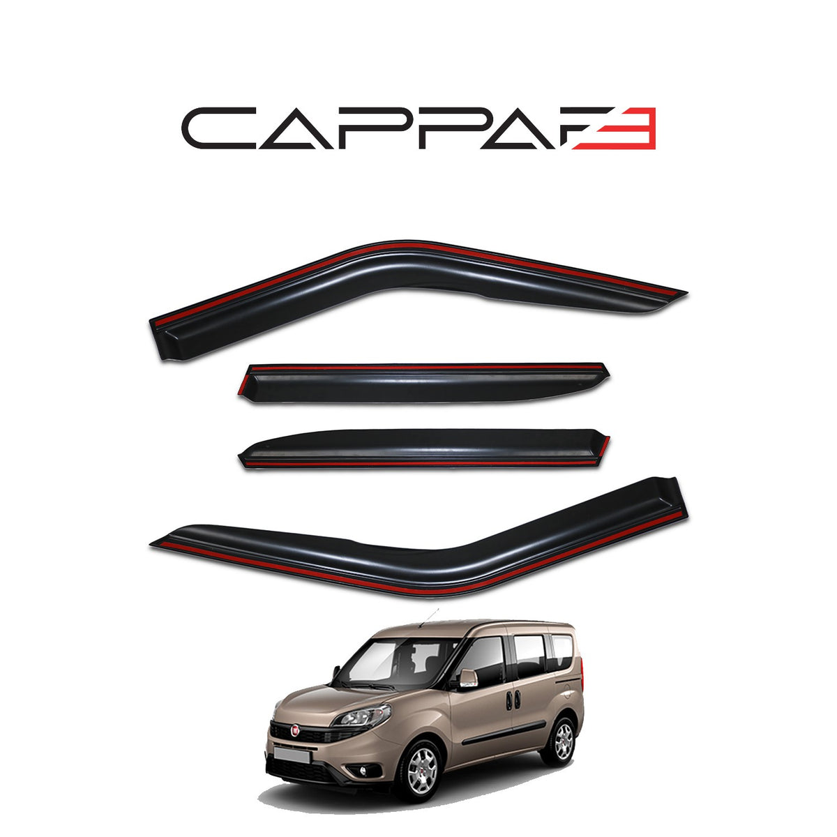 Fiat Doblo 2 2015-2022 cam rüzgarlığı 4 parçalı set – 6