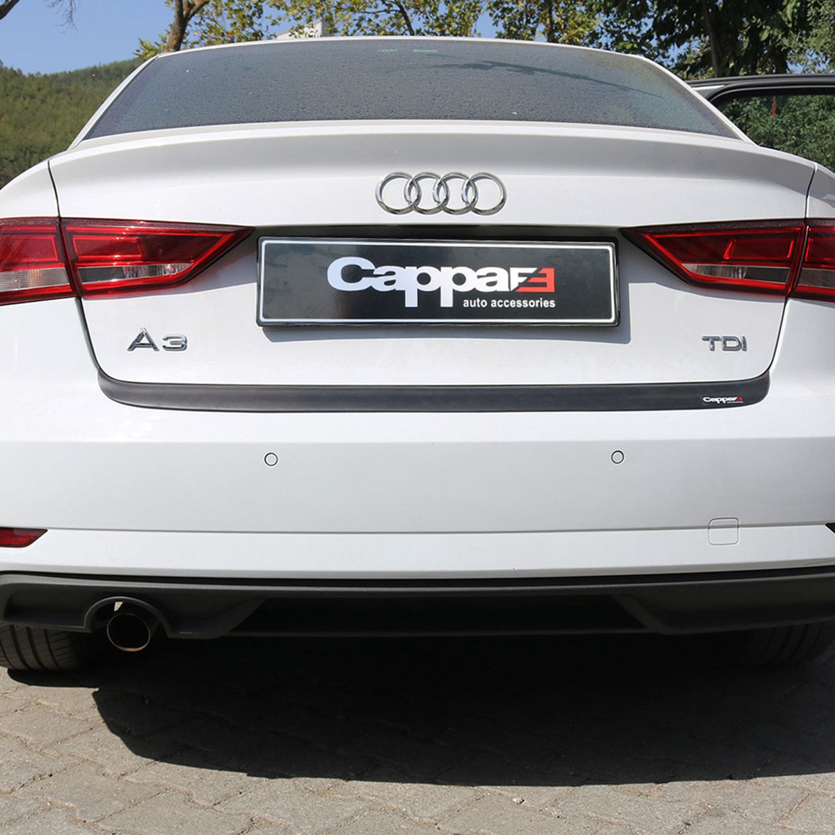 Audi A3 2016-2020 ile Uyumlu Arka Tampon Eşiği Mat