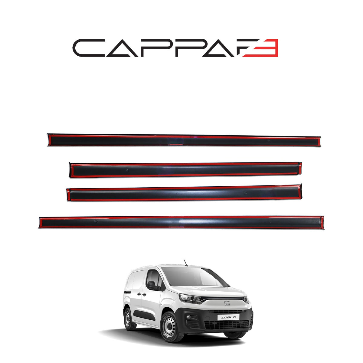 Fiat Doblo 3 2023-2026 marşpiyel kaplama 4 parçalı set – 5