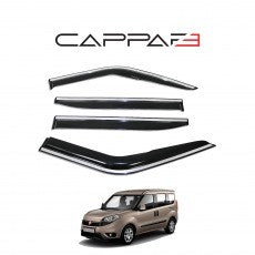 Fiat Doblo 2 2015-2022 ile Uyumlu Cam Rüzgarlığı Kromlu 4 Adet