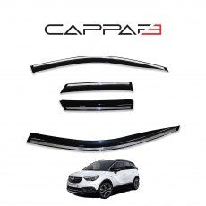 Opel Crossland 2020-2024 kromlu cam rüzgarlığı 4 parçalı set
