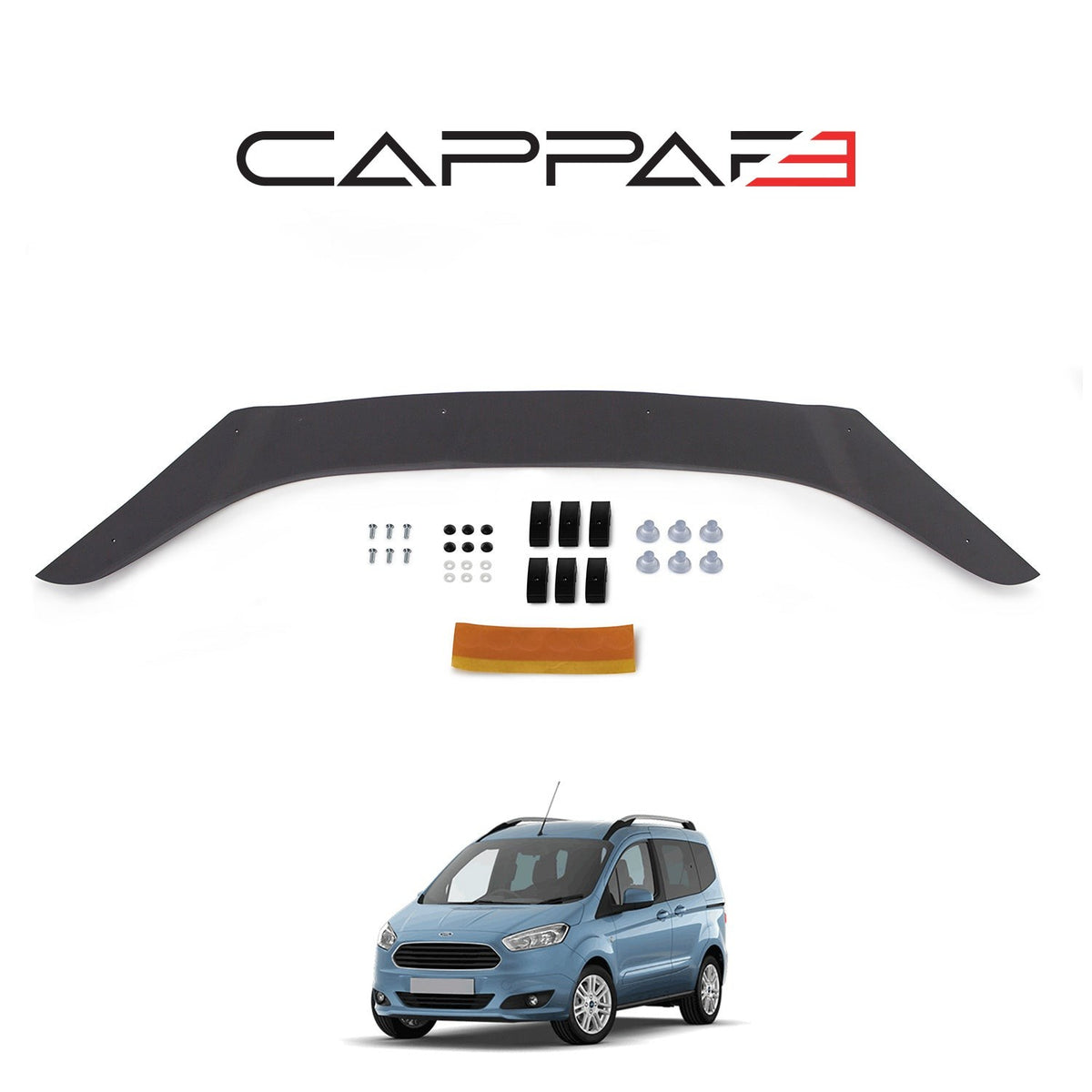Ford Transit / Tourneo Courier 2 2023-2026 ile Uyumlu Kaput Rüzgarlığı Yapıştırmalı Mat