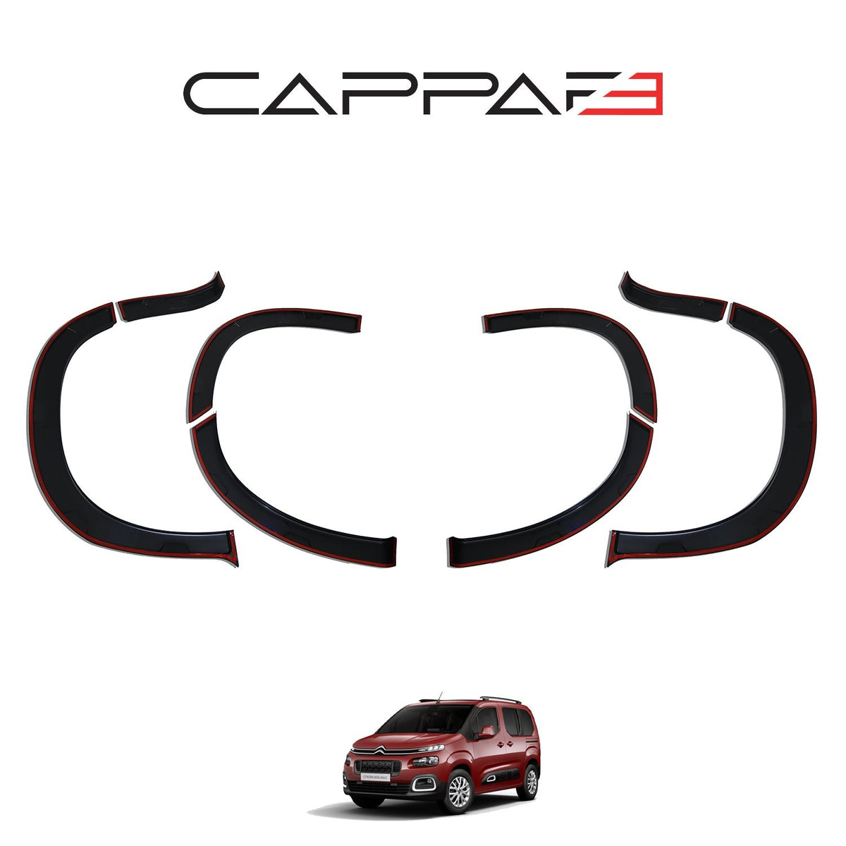 Citroen Berlingo 3 2024-2026 ile Uyumlu Çamurluk Dodik Mat 8 Adet