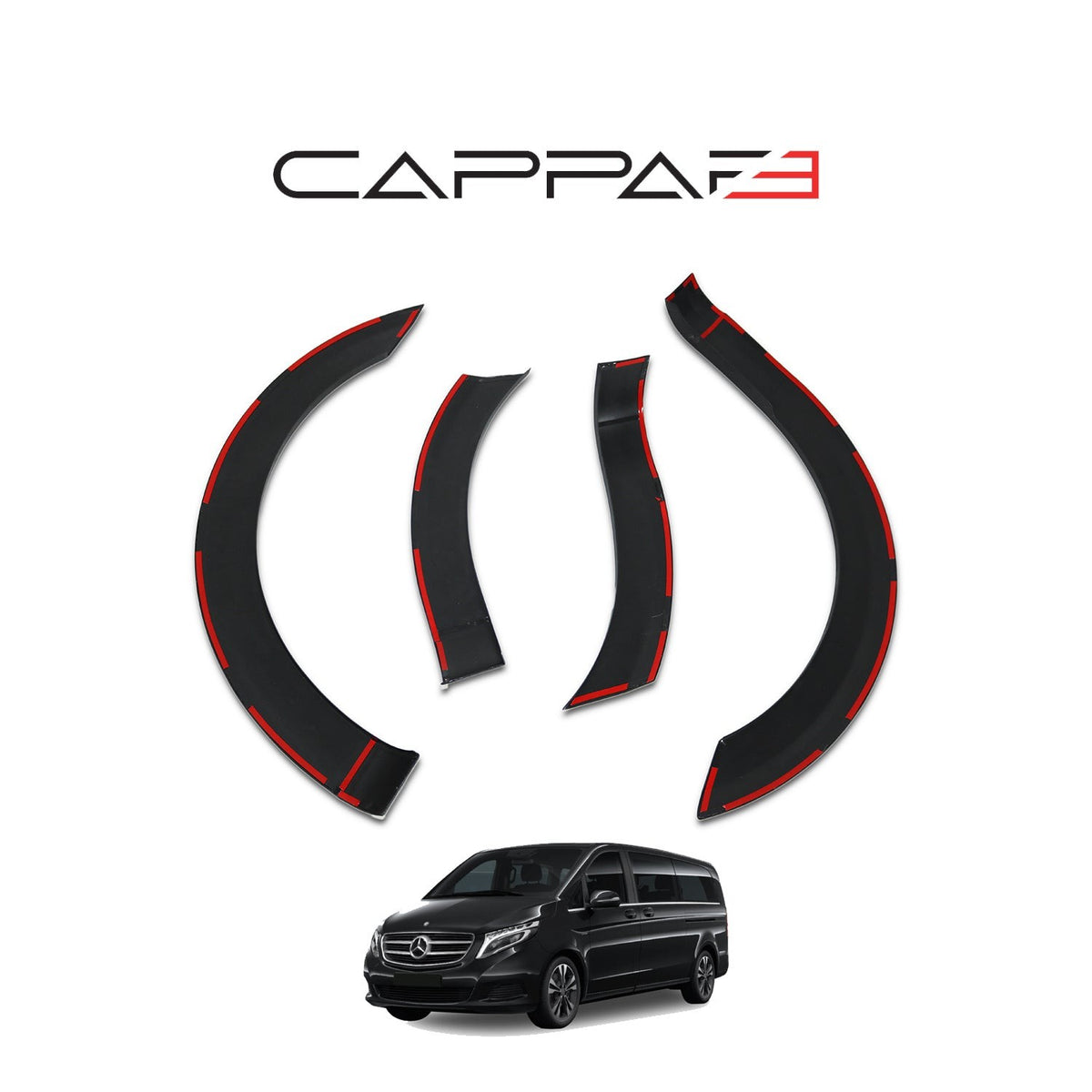 Mercedes Benz Sprinter 2019 Set 4 Parça Çamurluk Kaplama 9203 Siyah Mat Asa Kum Desen Vidasız
