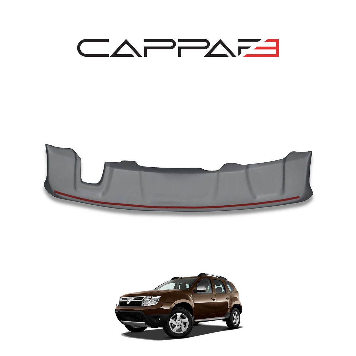 Dacia Duster 2 2018-2021 ile Uyumlu Arka Tampon U Difüzör Gri Mat