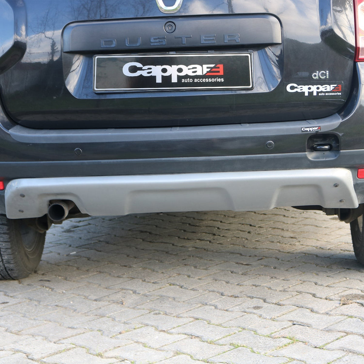 Dacia Duster 2 2018-2021 ile Uyumlu Arka Tampon U Difüzör Gri Mat