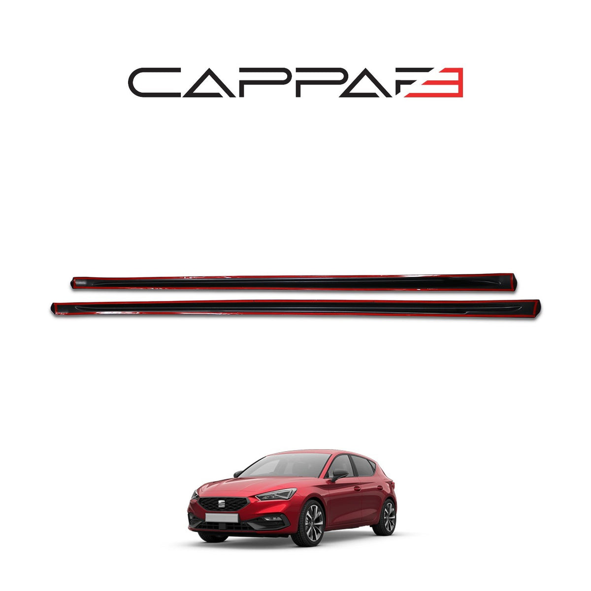 Seat Leon 4 2020-2026 marşpiyel kaplama 2 parçalı set – 4