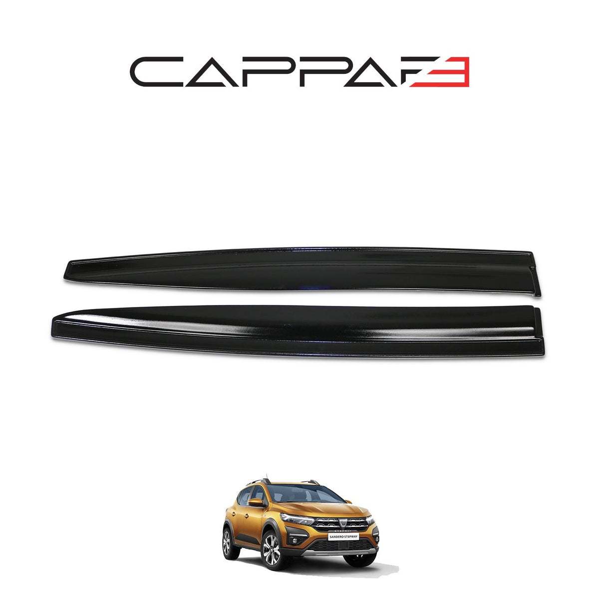 Dacia Sandero 3 2021-2026 kromlu cam rüzgarlığı 4 parçalı set – 3