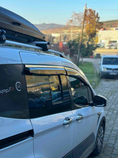 Ford Transit / Tourneo Courier 1 2018-2023 ile Uyumlu Cam Rüzgarlığı Kromlu 4 Adet