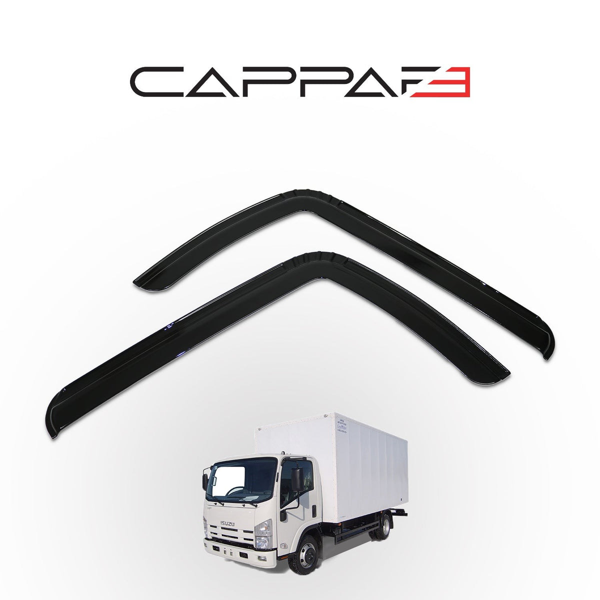 Isuzu NPR Long 2010-2026 kromlu cam rüzgarlığı 2 parçalı set