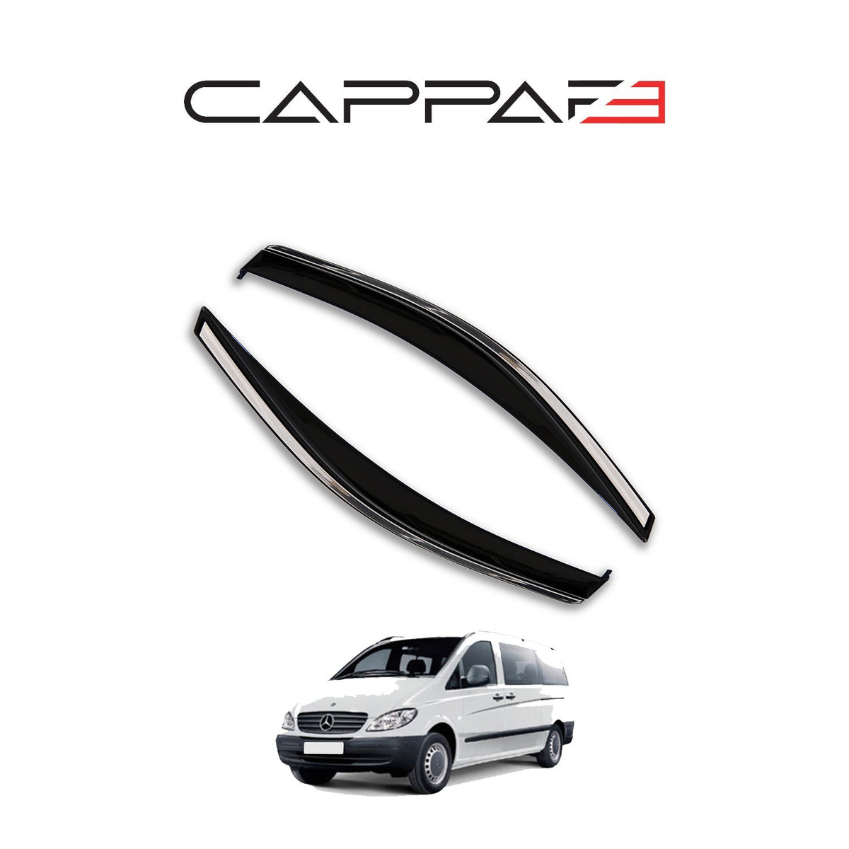 Mercedes Vito 2 2010-2014 ile Uyumlu Cam Rüzgarlığı Kromlu 2 Adet
