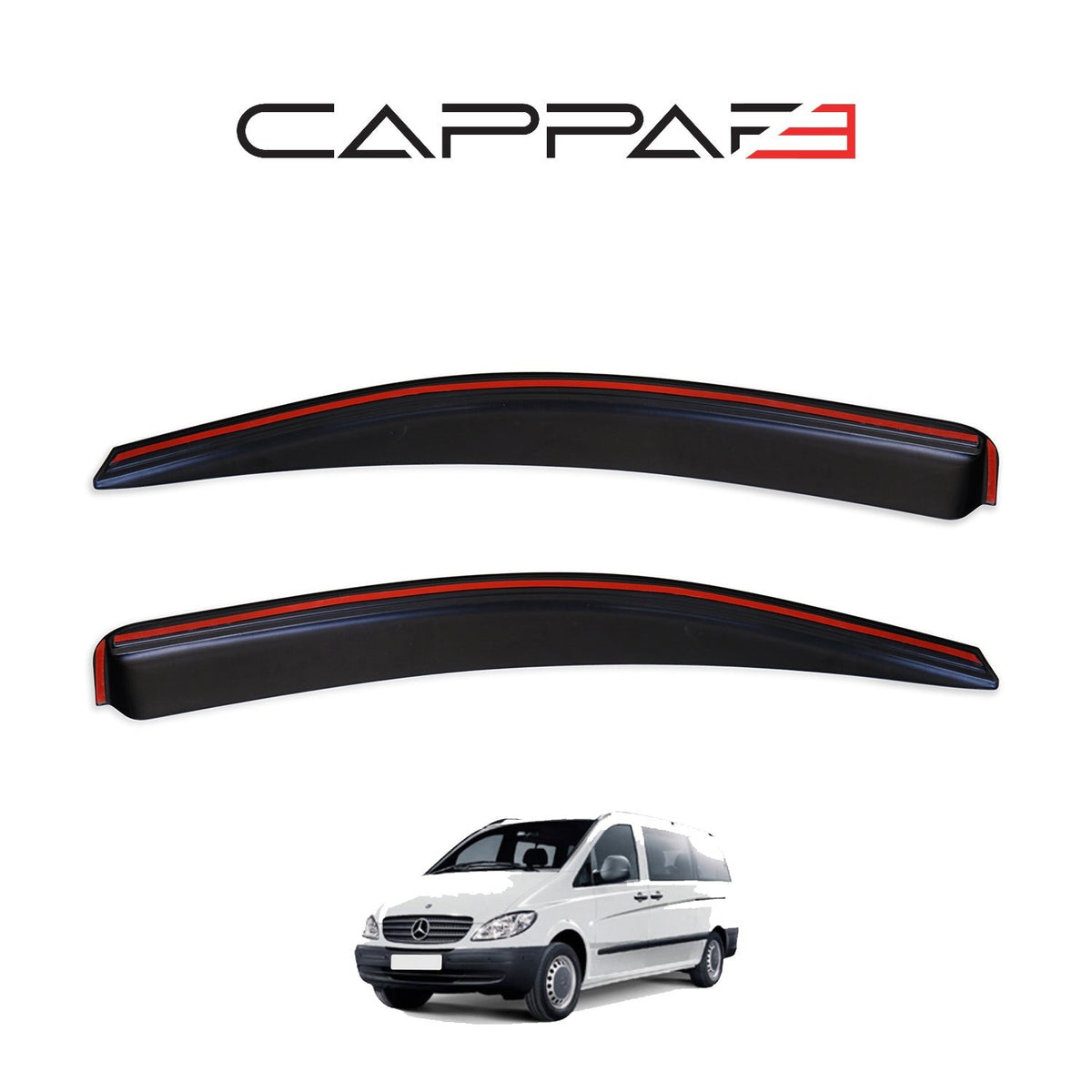 Mercedes Vito 2 2010-2014 ile Uyumlu Cam Rüzgarlığı Kromlu 2 Adet