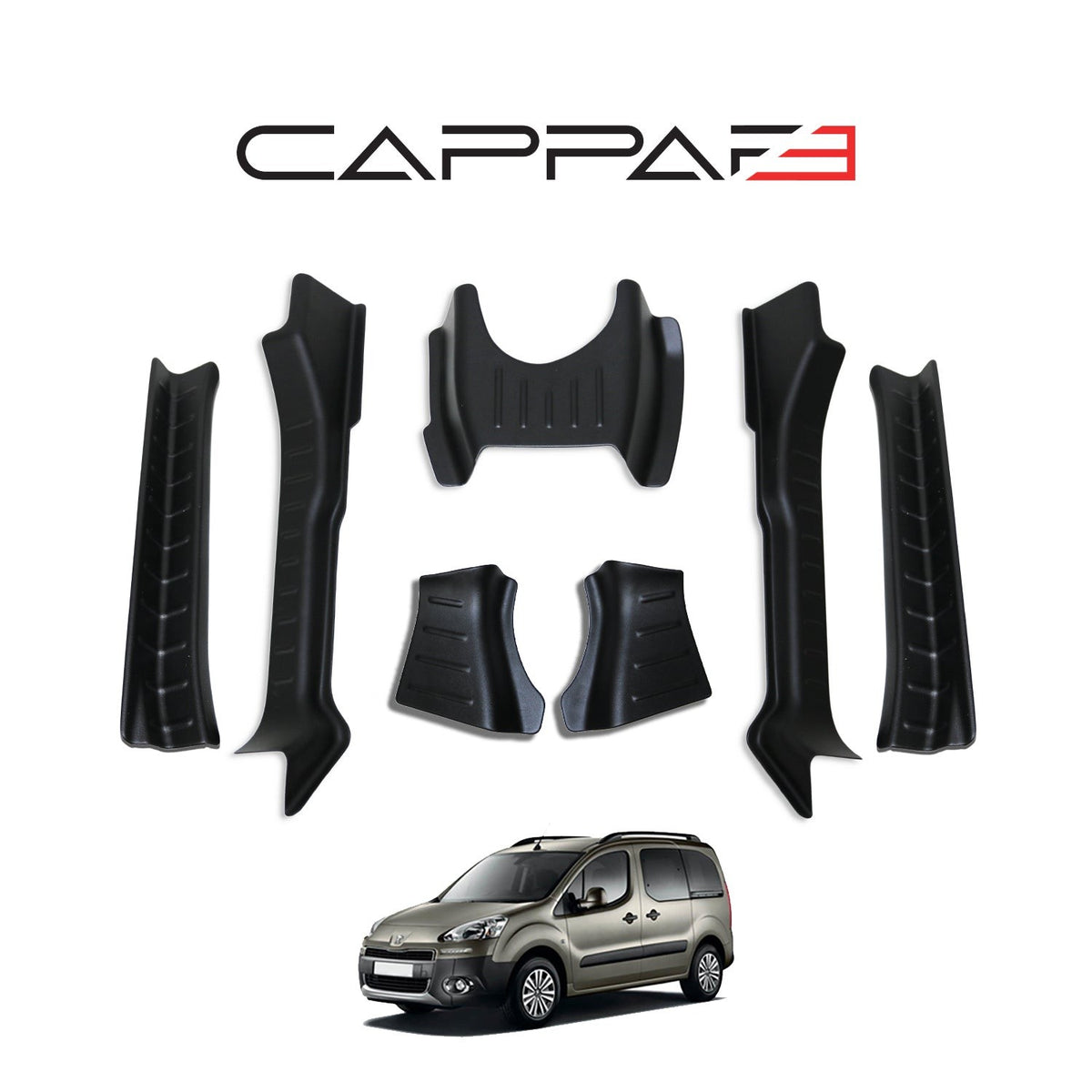 Peugeot Partner 2 2008-2018 ile Uyumlu Iç Trim 7 Adet