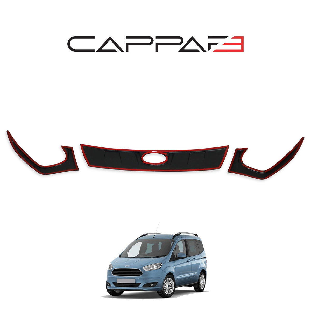 Ford Transit / Tourneo Courier 1 2018-2023 ile Uyumlu Ön Panjur 3 Adet