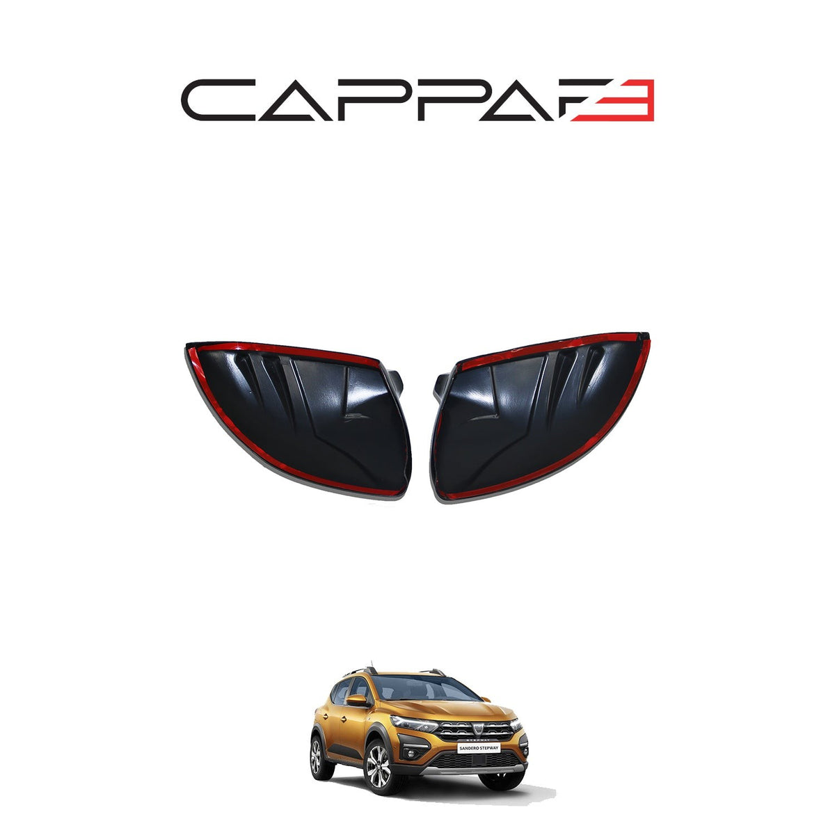 Dacia Sandero 3 2021-2026 yarasa ayna kapağı 2 parçalı set – 4