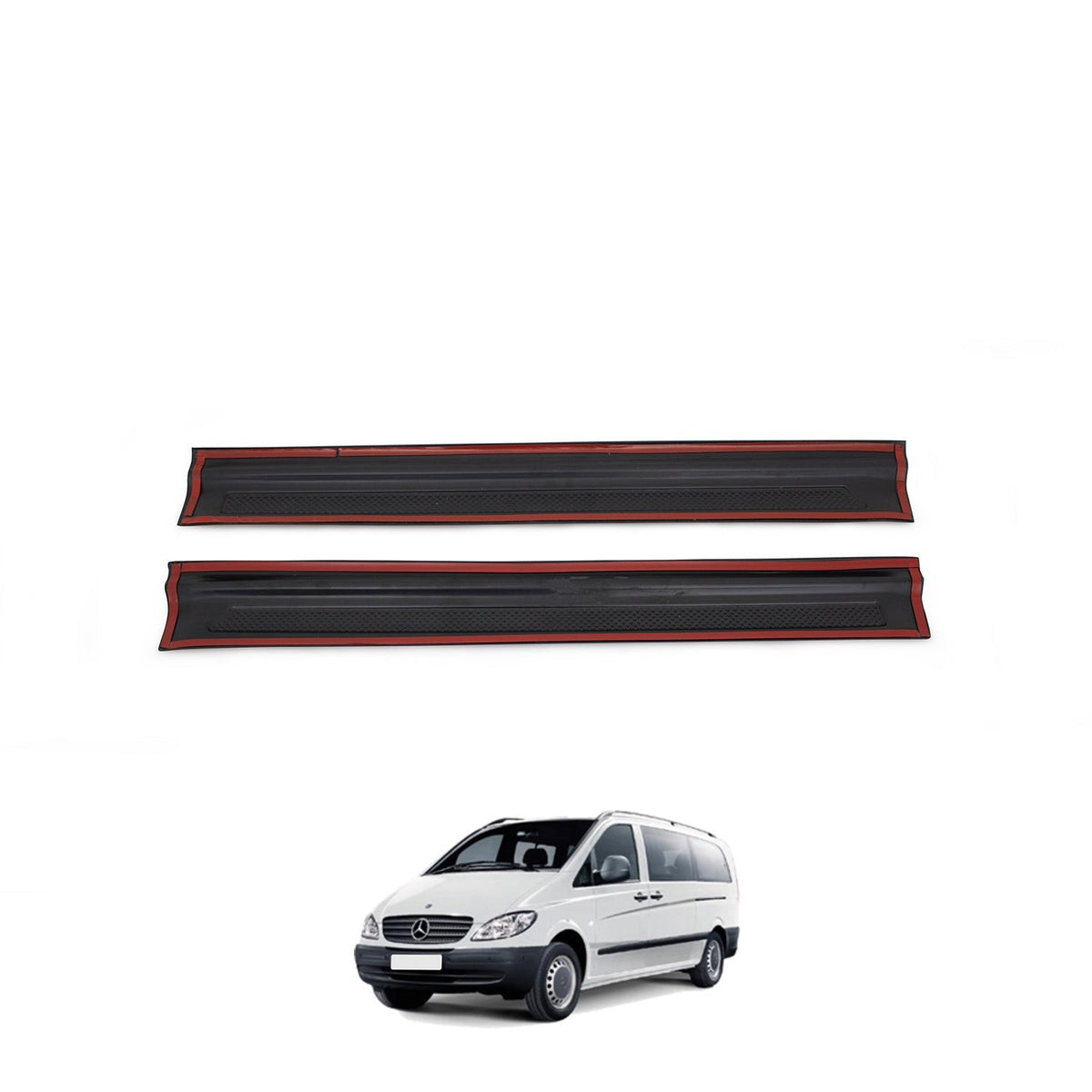Mercedes Vito 2004 siyah akrilik kapı eşiği 2 parçalı set – 7